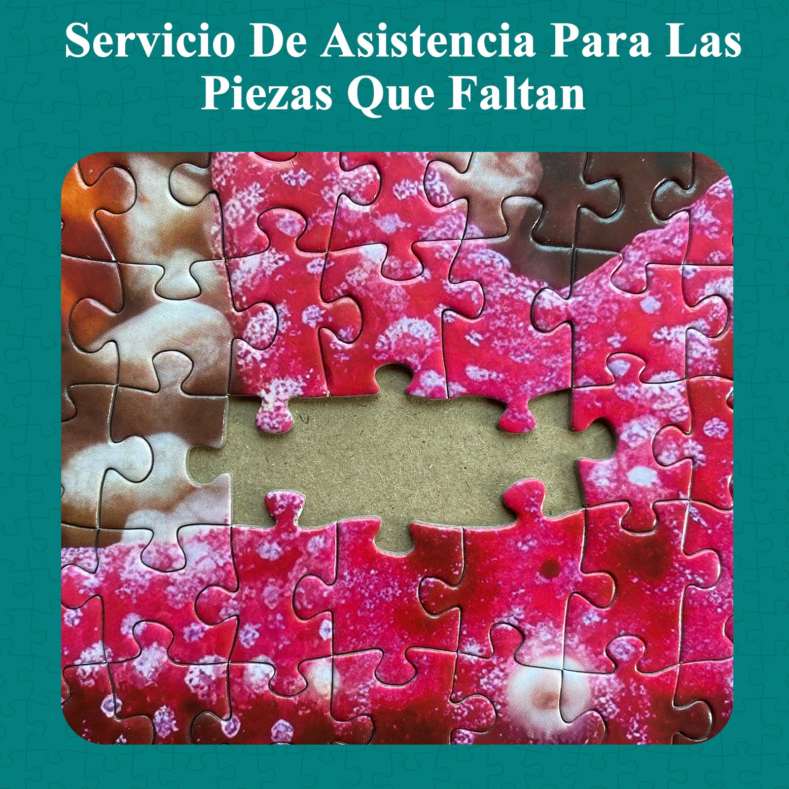 Rompecabezas para adultos de 1000 piezas, rompecabezas de conejo con letra de póster en la parte posterior, piezas únicas que se ajustan bien sin polvo (27.5 x 19.6 pulgadas) - 3