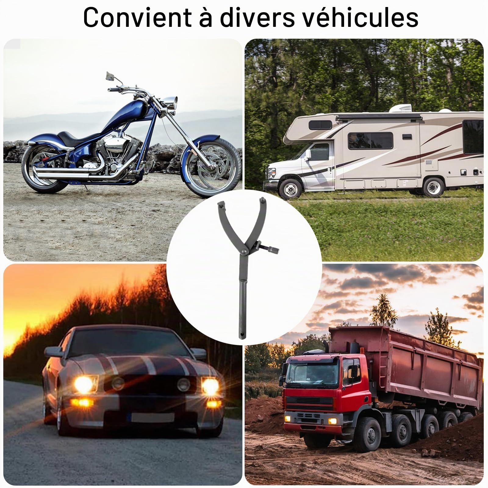 Binnan Clé d'embrayage, Outil Clé à Volant, Outil De Maintenance De Moto, Outil De Clé d'embrayage Moto pour Réparation Et Maintenance de Motos et Scooters