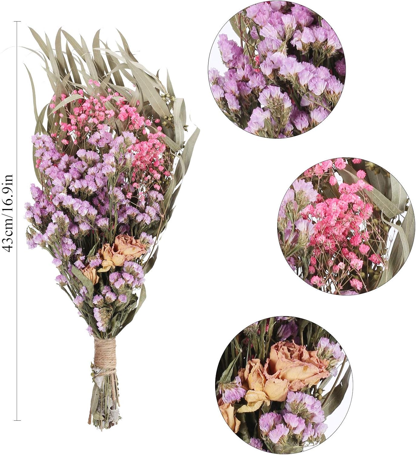 Buy Xhxstore Natural Dried Flowers Bouquet Baby S Breath Rose Forget Me Not Natural Dry Flowers Dried Flowers Decorations For Wedding Bridal Bouquet Diy Home Vase Autumn Harvested Floral Arrangements Online In Taiwan B08pb7yzcs