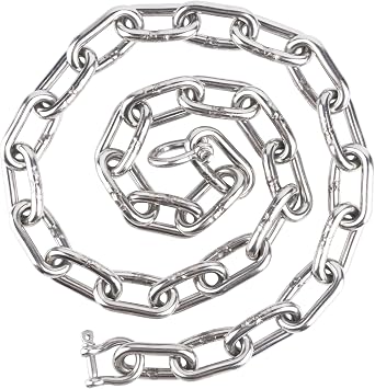 itayak Boat Anchor Chain, 316 Stainless Steel Marine Grade Anchor Lead Chain with Dual 5/16 Inch Lock Ring Shackles for Boats, Works with Different Anchors