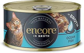 Encore Premium 100% Natural Wet Cat Food in Tin with Ocean Fish in Broth - Pack of 16 x 70g product image