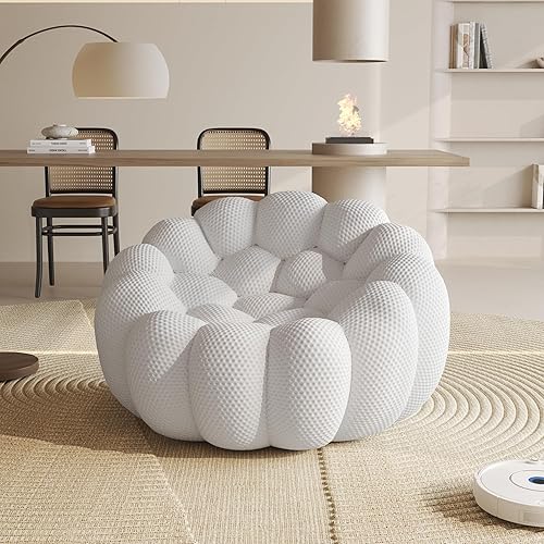 WJShome Bubble Couch,48inch Modern Curved Sofa, Morden Lazy Floor Sofa, Memory Foam Bean Bag Floor Couch Lounge Chair for Living Room, Office, Apartment (Gray)