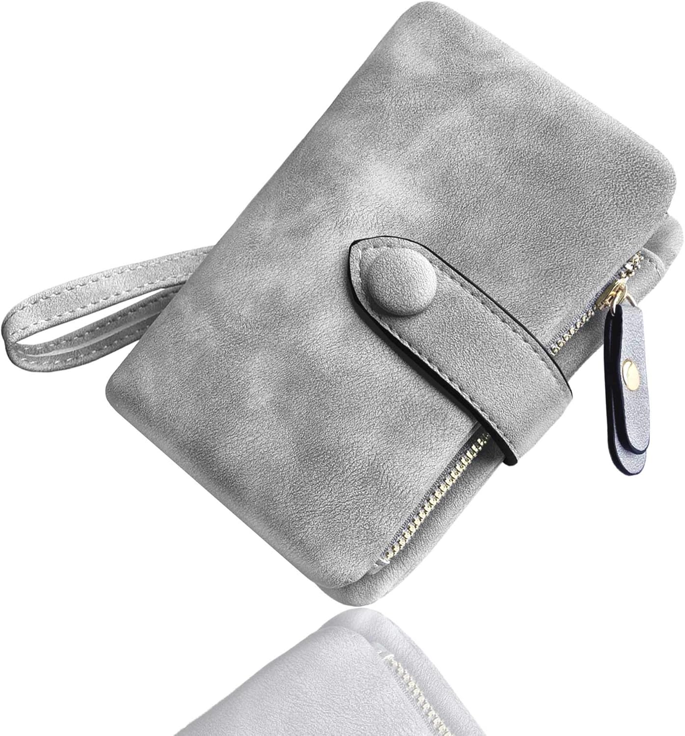 AOXONEL Women's Small Bifold Leather wallet Rfid blocking Ladies Wristlet with Card holder id window Coin Purse - Image 4