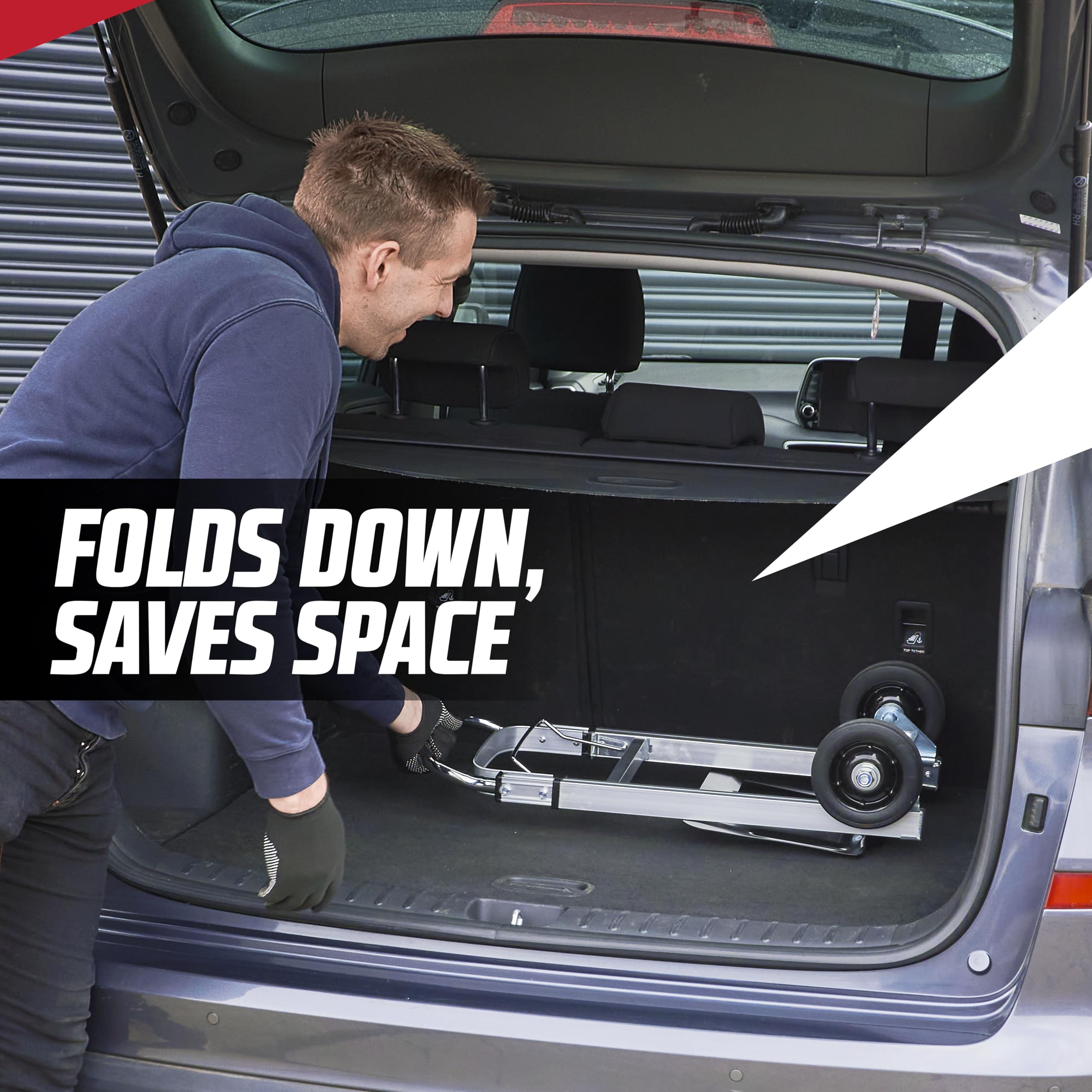 MoverX Carretilla de mano plegable de aluminio, carro de mano resistente con ruedas, carrito de transporte multiusos, 90 kg