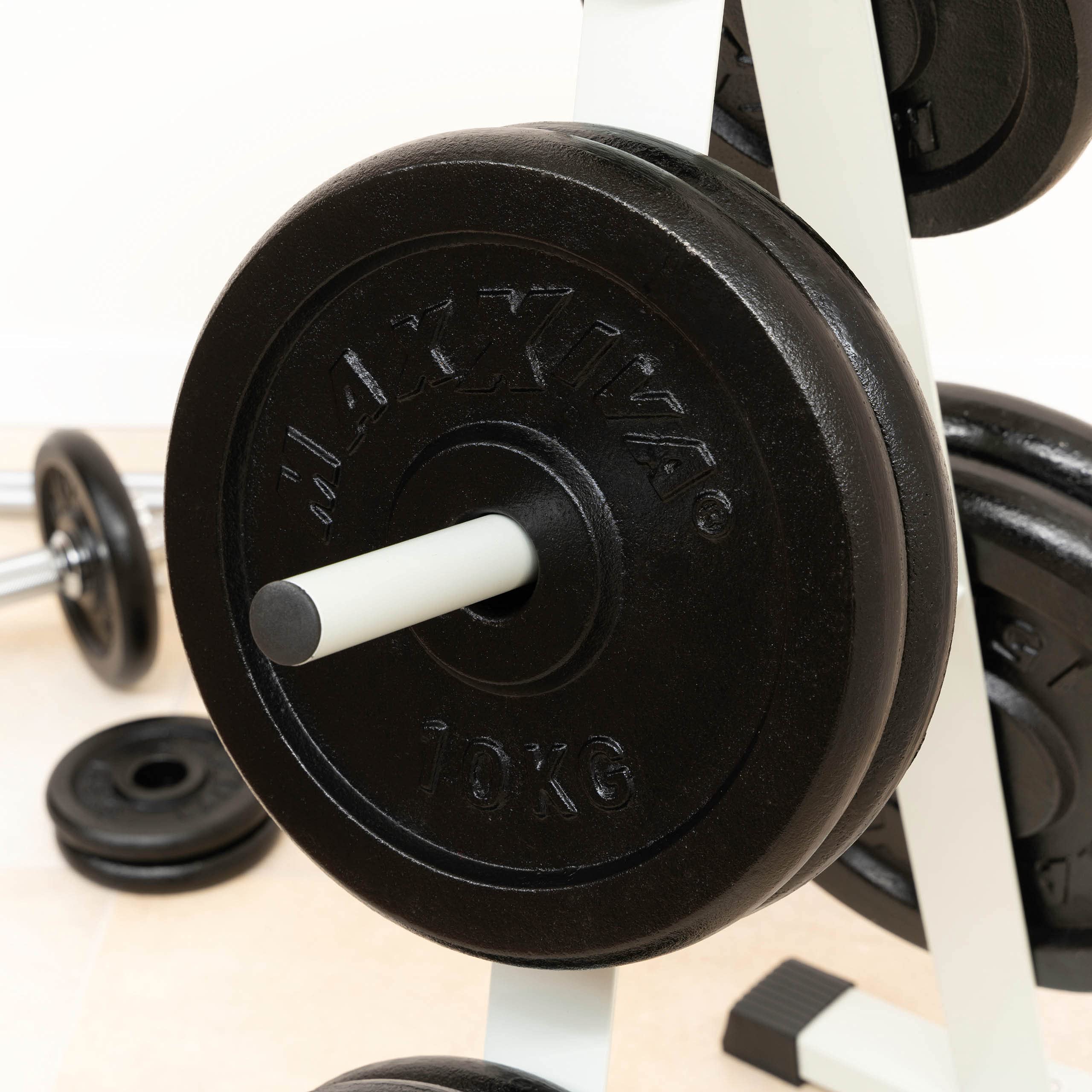 Hantelscheiben 2er Set Gewichtsplatte je 10 kg 100% Gusseisen schwarz 20 kg Fitness Krafttraining Bodybuilding Workout Gewichtheben Reha