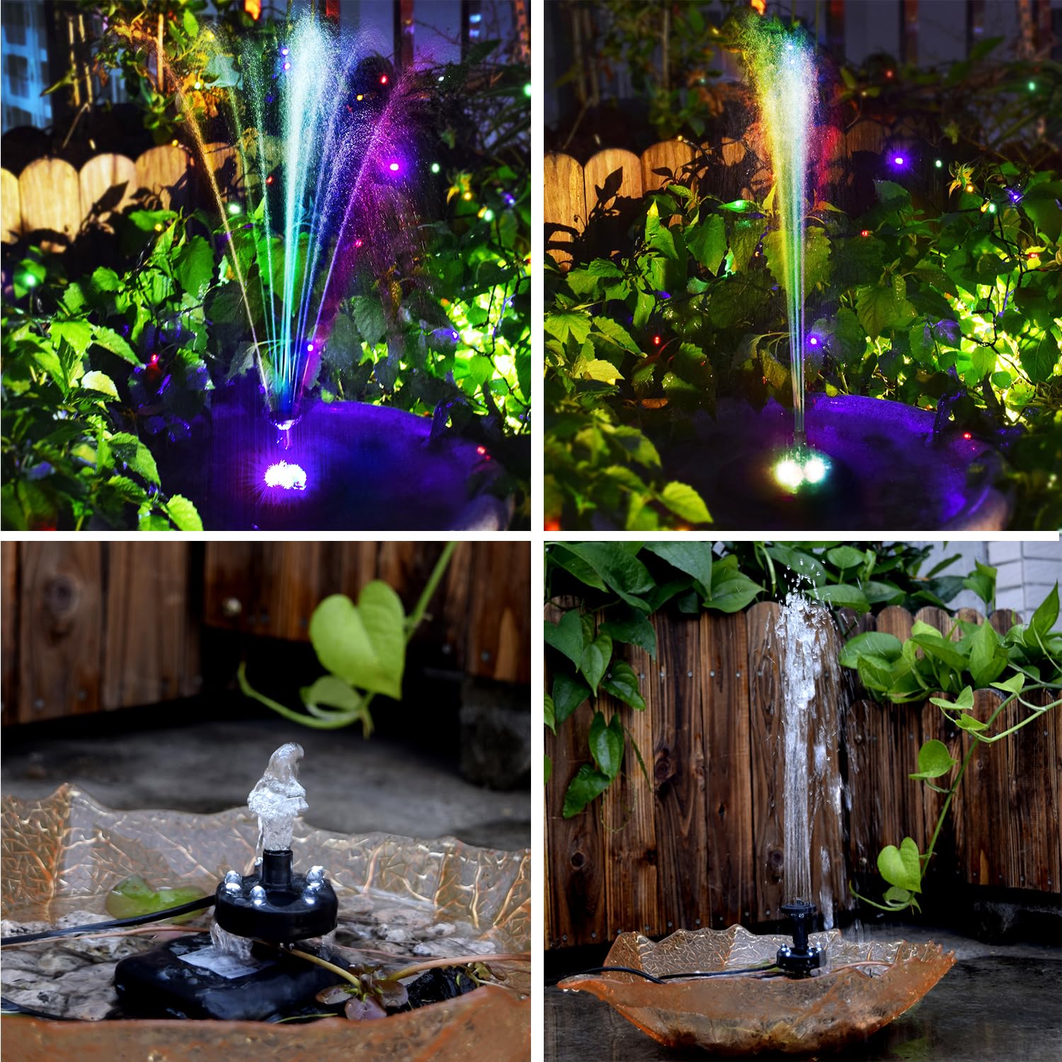 Lewisia Batterie Backup Brunnen Pumpen Mit led - Beleuchtung für Vogel Bad Pool Garden Pond Tauchende Solare Wasserpumpe Kit 5w