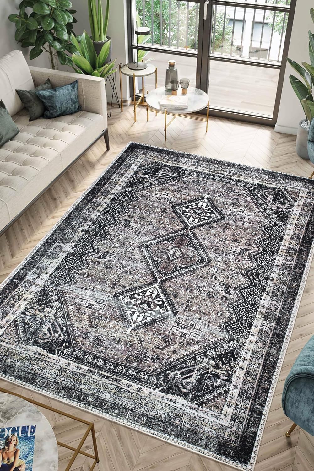 Tapis salon lavable fini les glissades avec ce grand tapis antidérapant