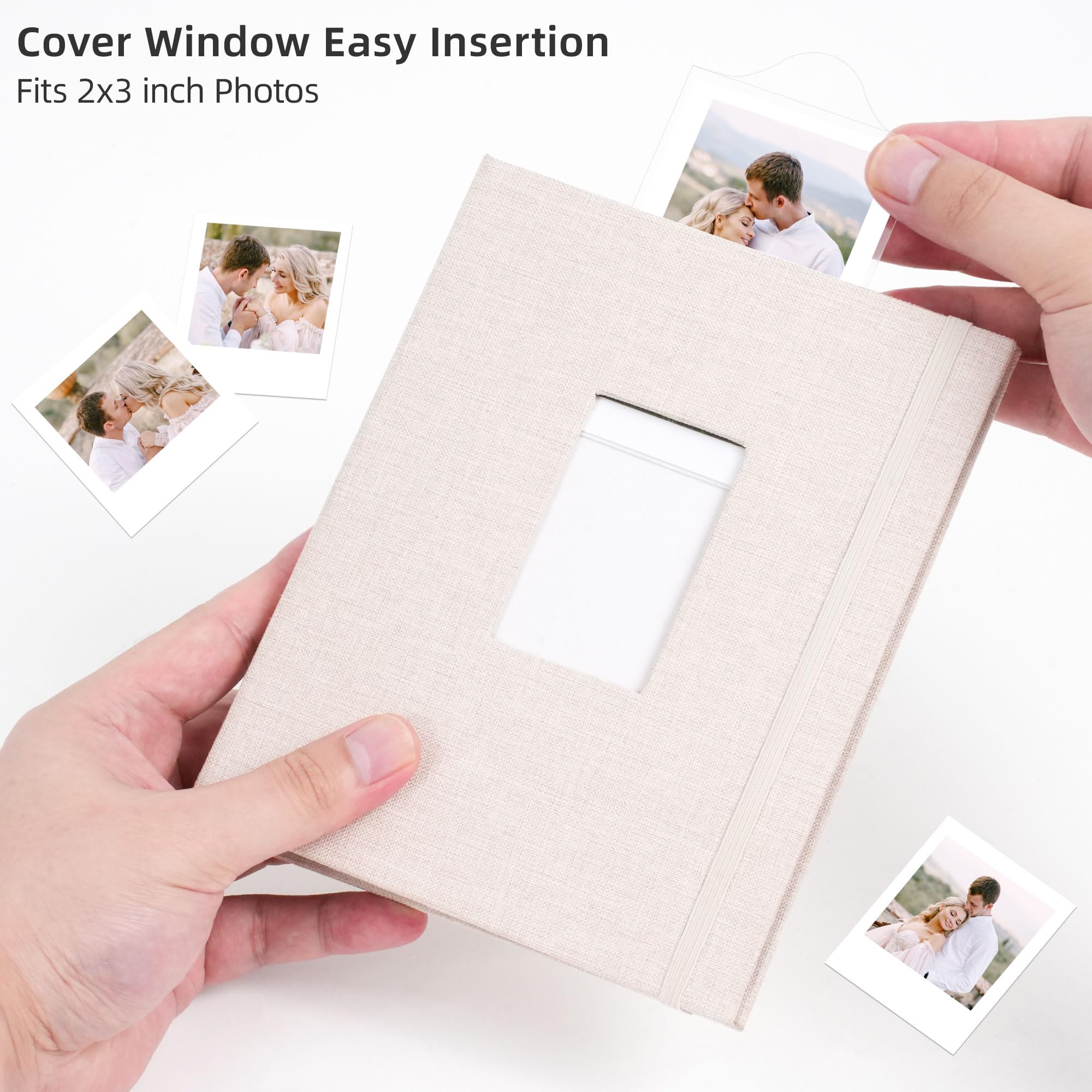 Vienrose Mini Polaroid Album Fotografico Libro 104 Tasche 86 x 54 mm Immagini per Fujifilm Instax Mini 9 11 12 25 26 40 50s 90 Evo Z2300 Fotocamera Istantanea, Polaroid Snap Beige 2 Confezioni