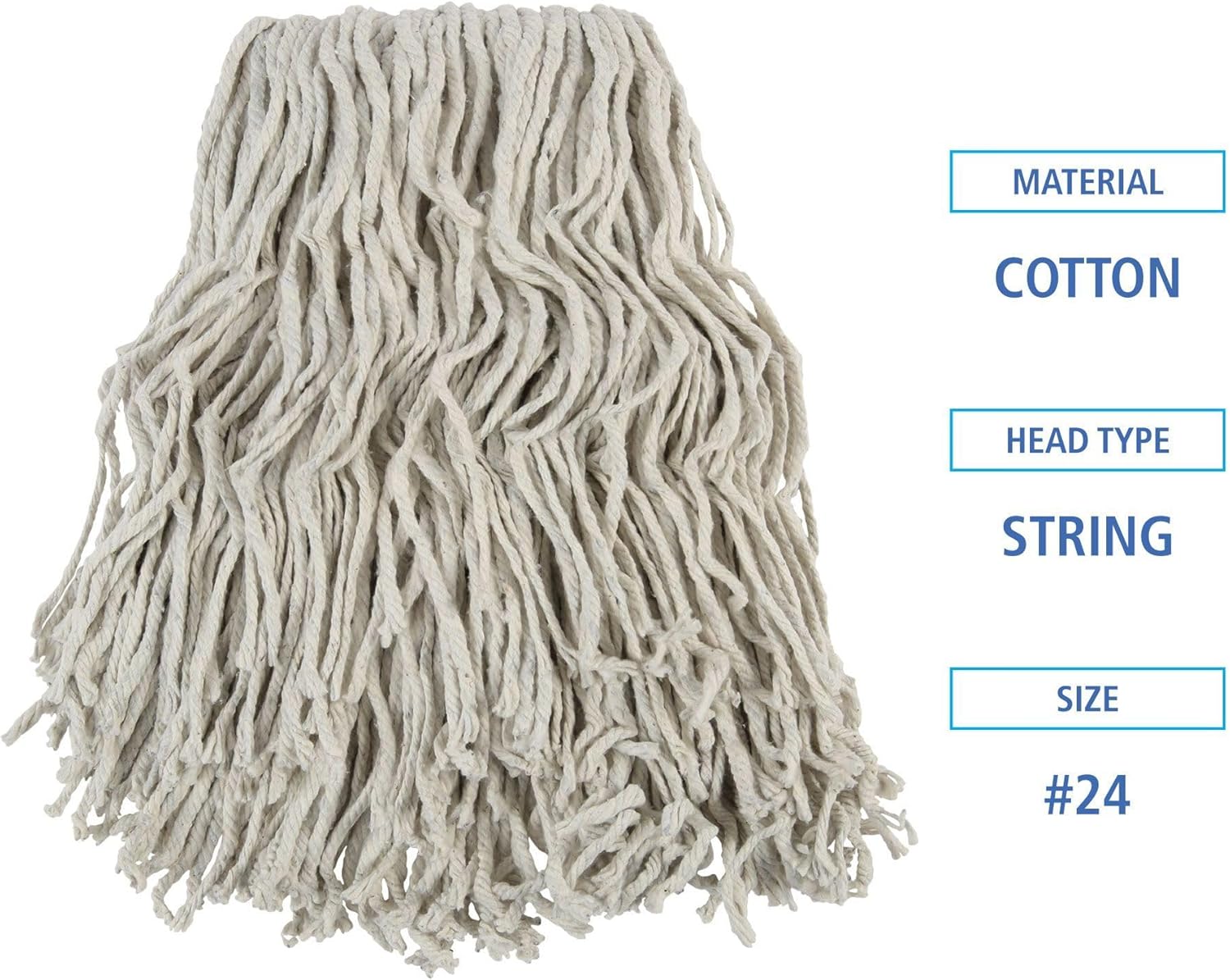 Boardwalk BWKCM02024S #24 Banded Cotton Mop Heads - White (12/Carton)