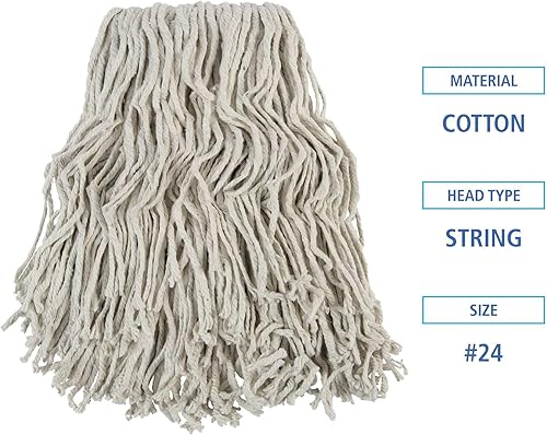 Miniatura 3 de Boardwalk CM02024S Cabeza de fregona de algodón con bandas, # 24, blanco, 12cartón