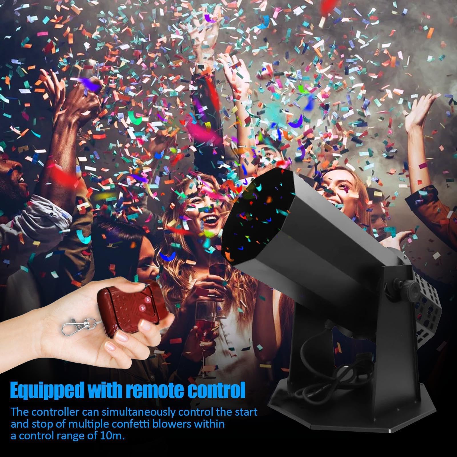 Professional Confetti Machine, 1500W Confetti Cannon Machine Remote Control Electric Confetti Launchers Confetti Tubes for Special Event, Parties, Club, Wedding, Concerts