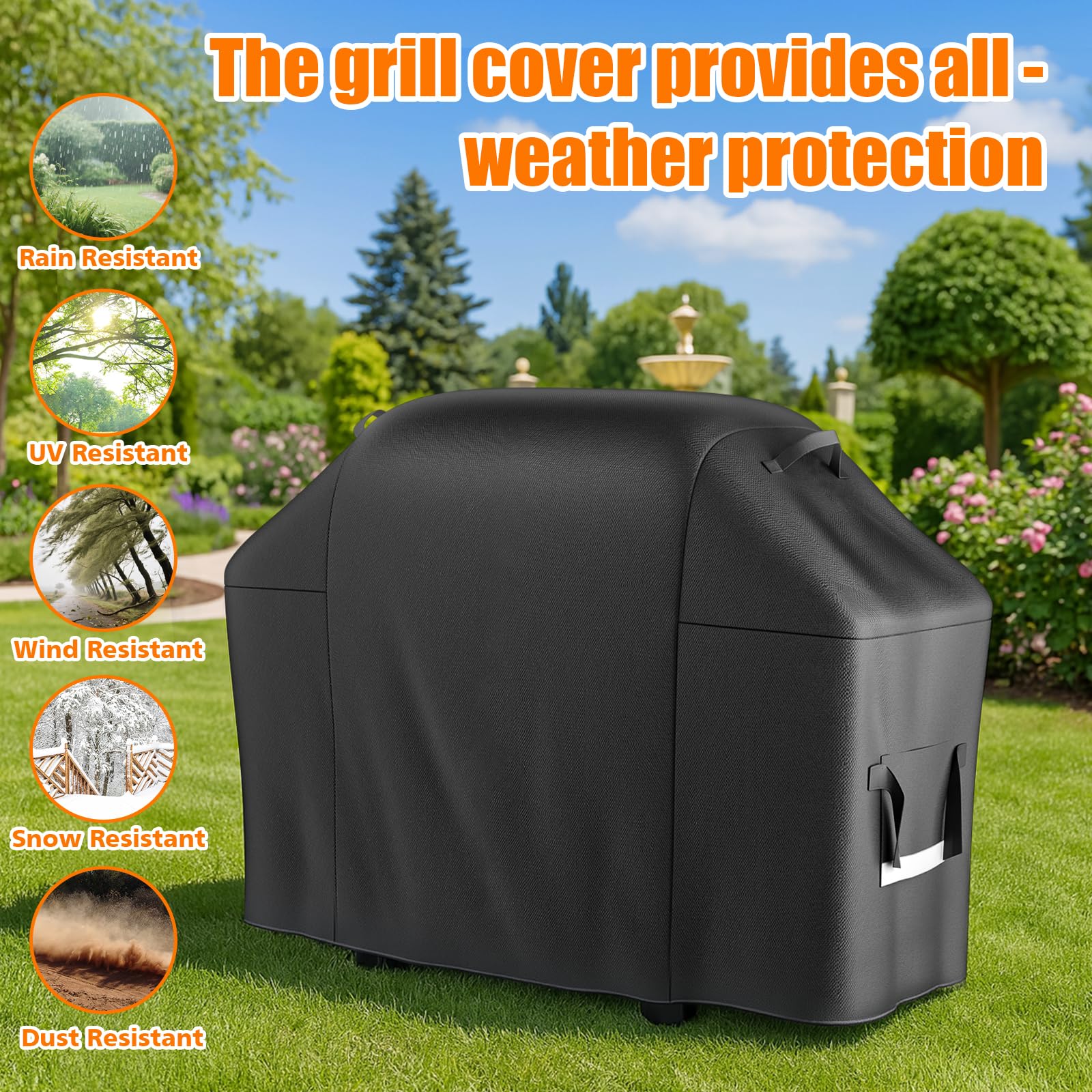 GFTIME 7130 pokrowiec na grilla Weber Genesis II z 3 palnikami i Genesis serii 300, wytrzymały pokrowiec na grilla do Weber Genesis 310, Genesis 330, Genesis II 310, 147 x 63 x 113 cm (dł. x szer. x wys.)