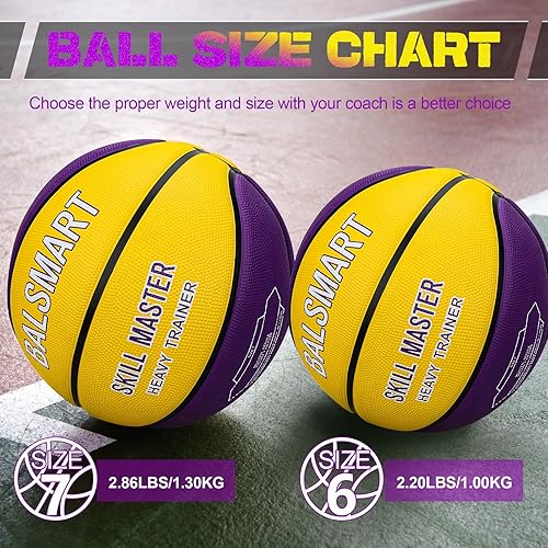 Miniatura 5 de Baloncesto pesado pesado, entrenamiento de habilidades maestras de baloncesto para mejorar el manejo de la pelota, driblar, pasar y rebotar la