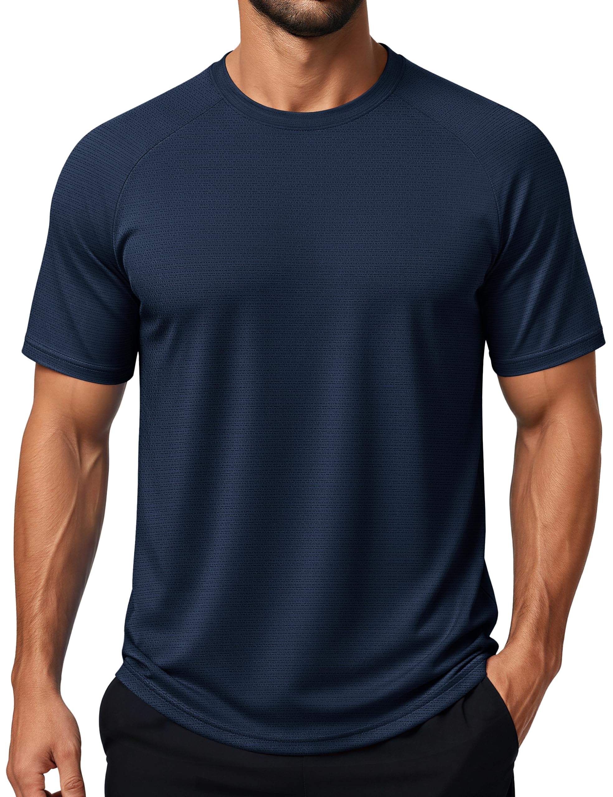Mens Shirts Workout Athletic Dry Fit Tee Moisture Wicking Shirts for Men Cooling Running Gym Short Sleeve Shirts