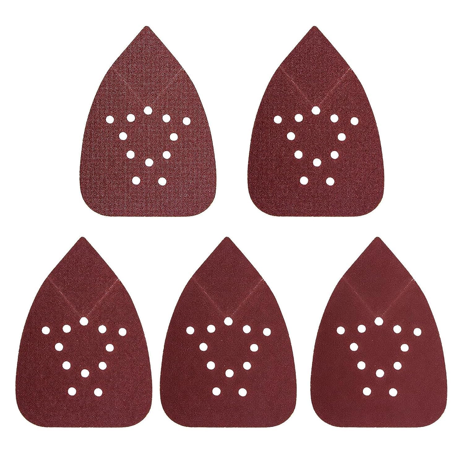 50 Fogli Carta Vetrata Triangolare Con Fori - Grana 60/80/120/180/220 Per Levigatrici