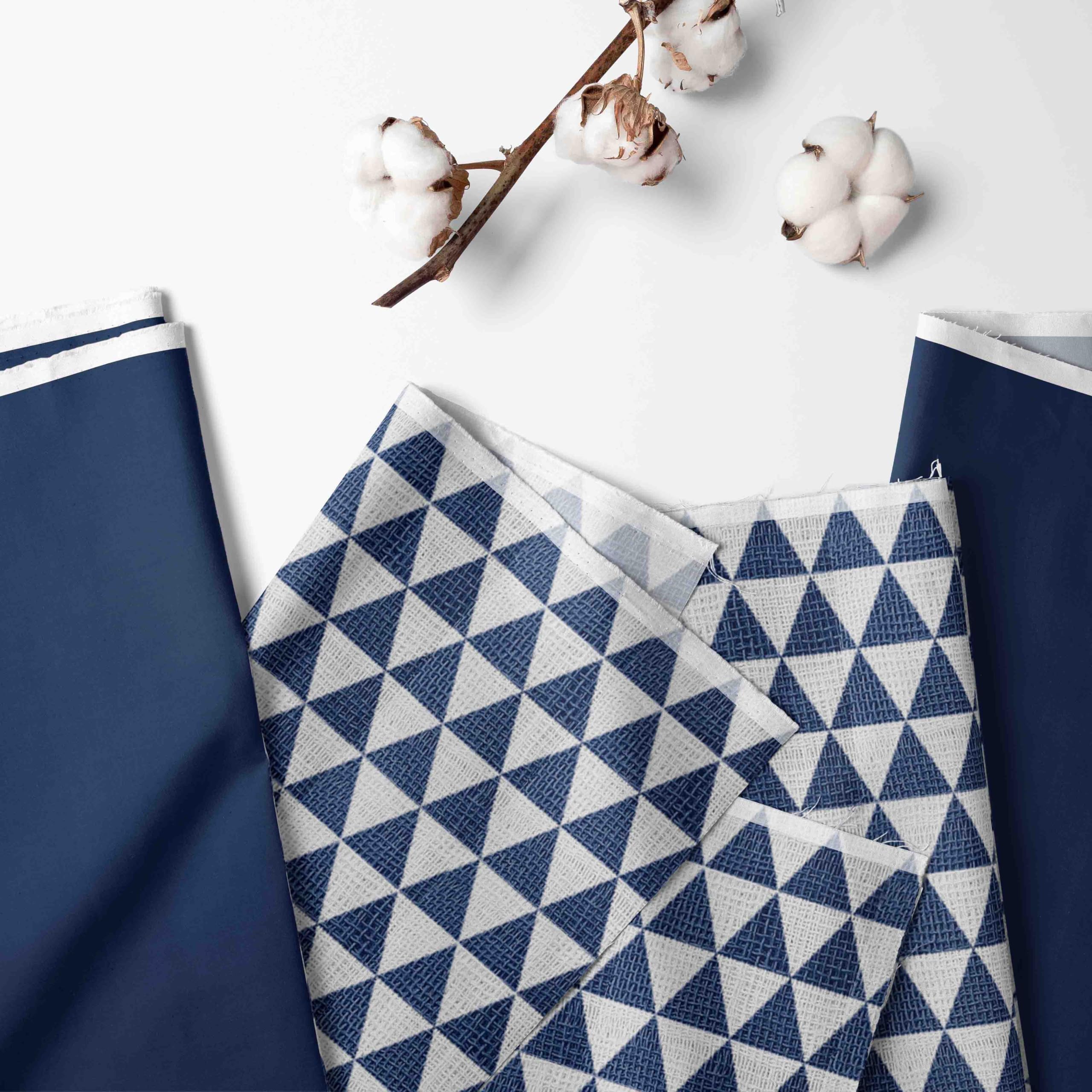 Bacati - Tribal/Aztec Muslin Quilted Changing Pad Cover (Small Triangles, Navy)