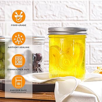Amazon.com: Amzcku 16oz vintage Mason Jars with Lids, Wide