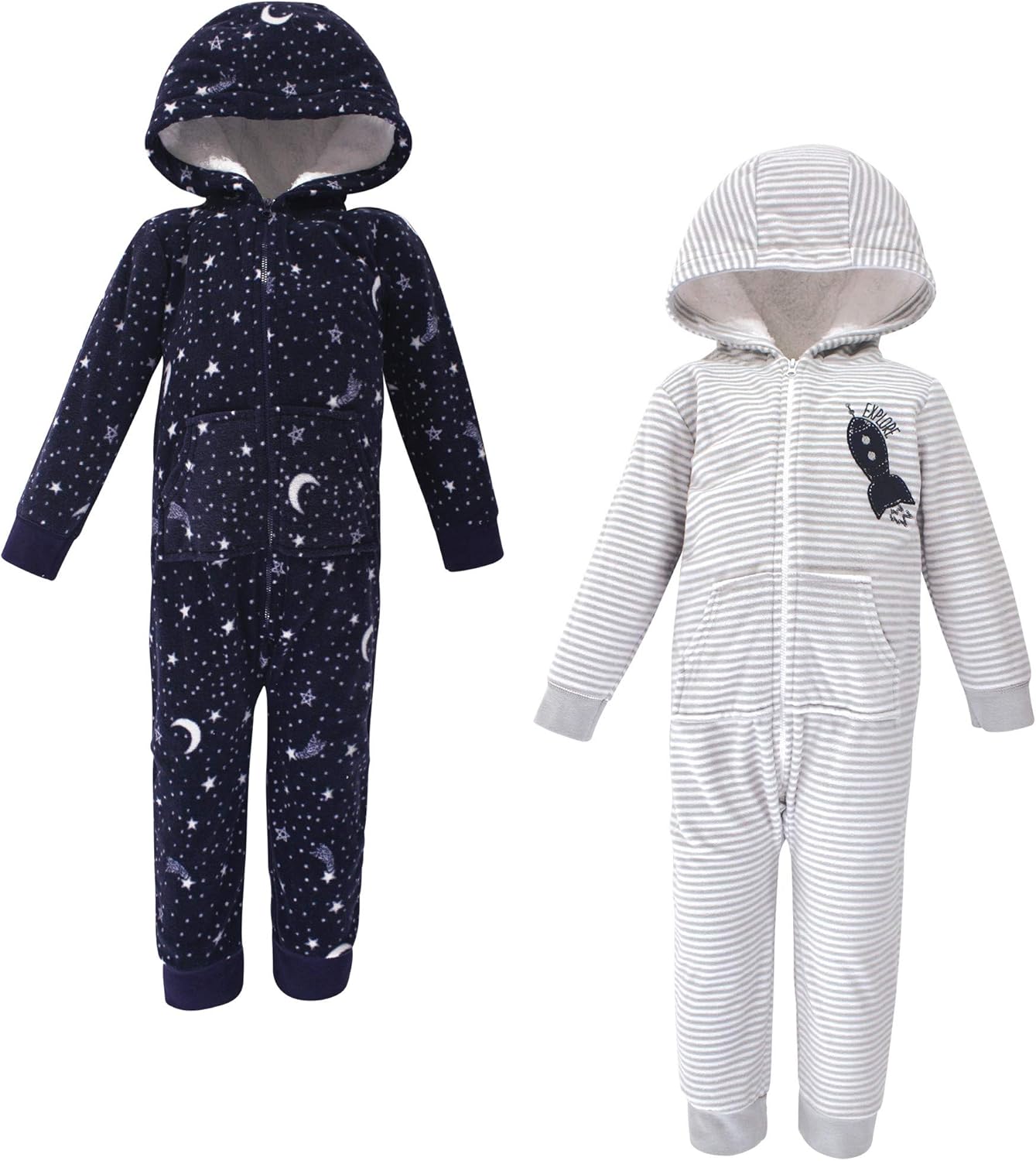 Yoga Sprout Fleece Union Suit, 2 Pack