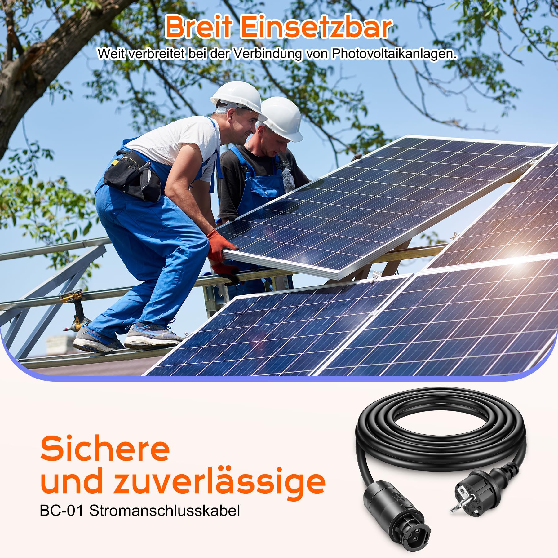 BC-01 kabel 3 m, gniazdo BC01 z wtyczką Schuko, kabel przyłączeniowy, elektrownia balkonowa, kabel przyłączeniowy Betteri BC-01 do kuchenki mikrofalowej Envertech, TSUN, NEP, Hoymiles (HM