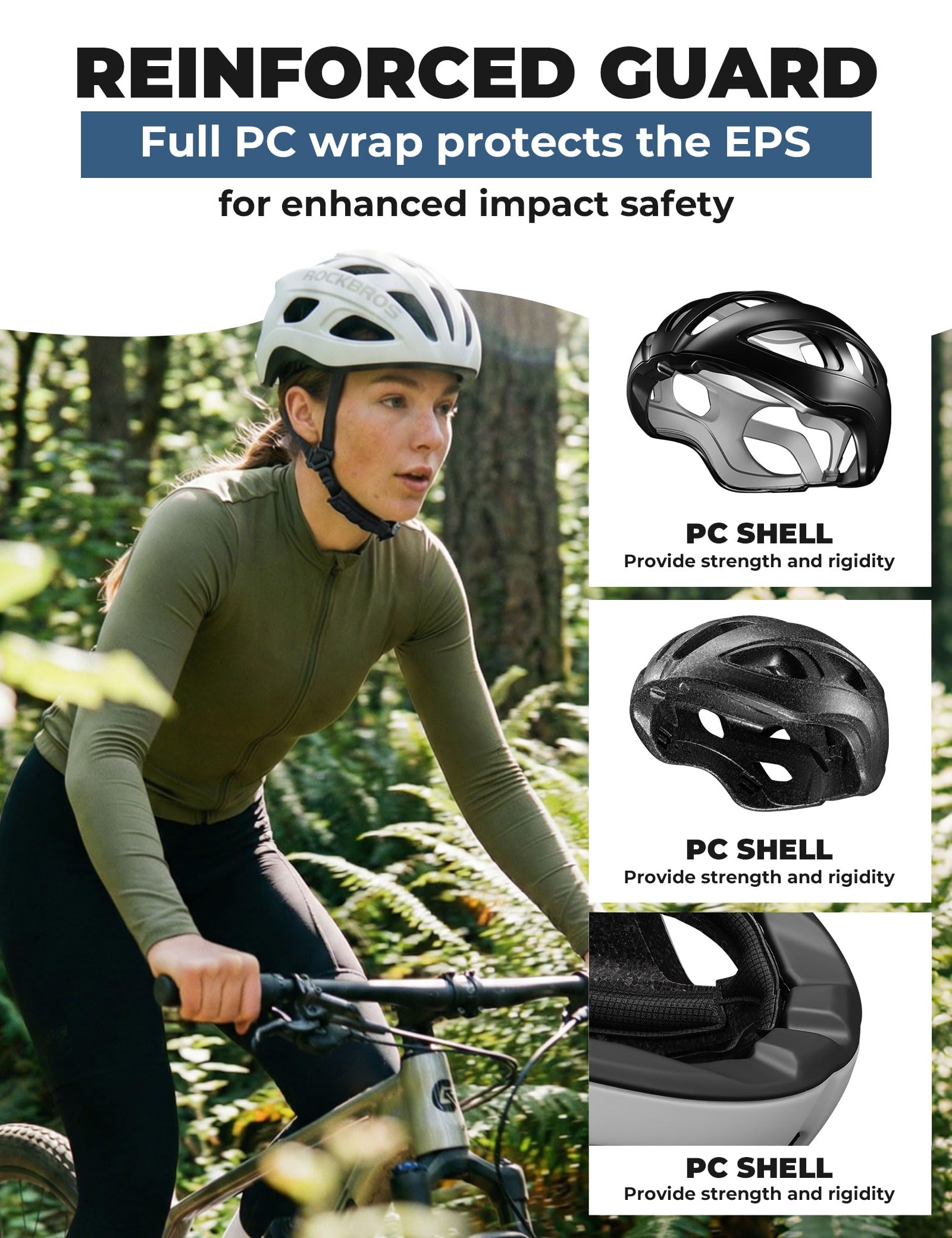 ROCKBROS Casco da bici, leggero e regolabile, per mountain bike e bici da strada, per adulti, 240 g, aerodinamica, ultraleggero, per uomo e donna, mountain bike, ibrido, pendolarismo, ghiaia, 58-62 cm