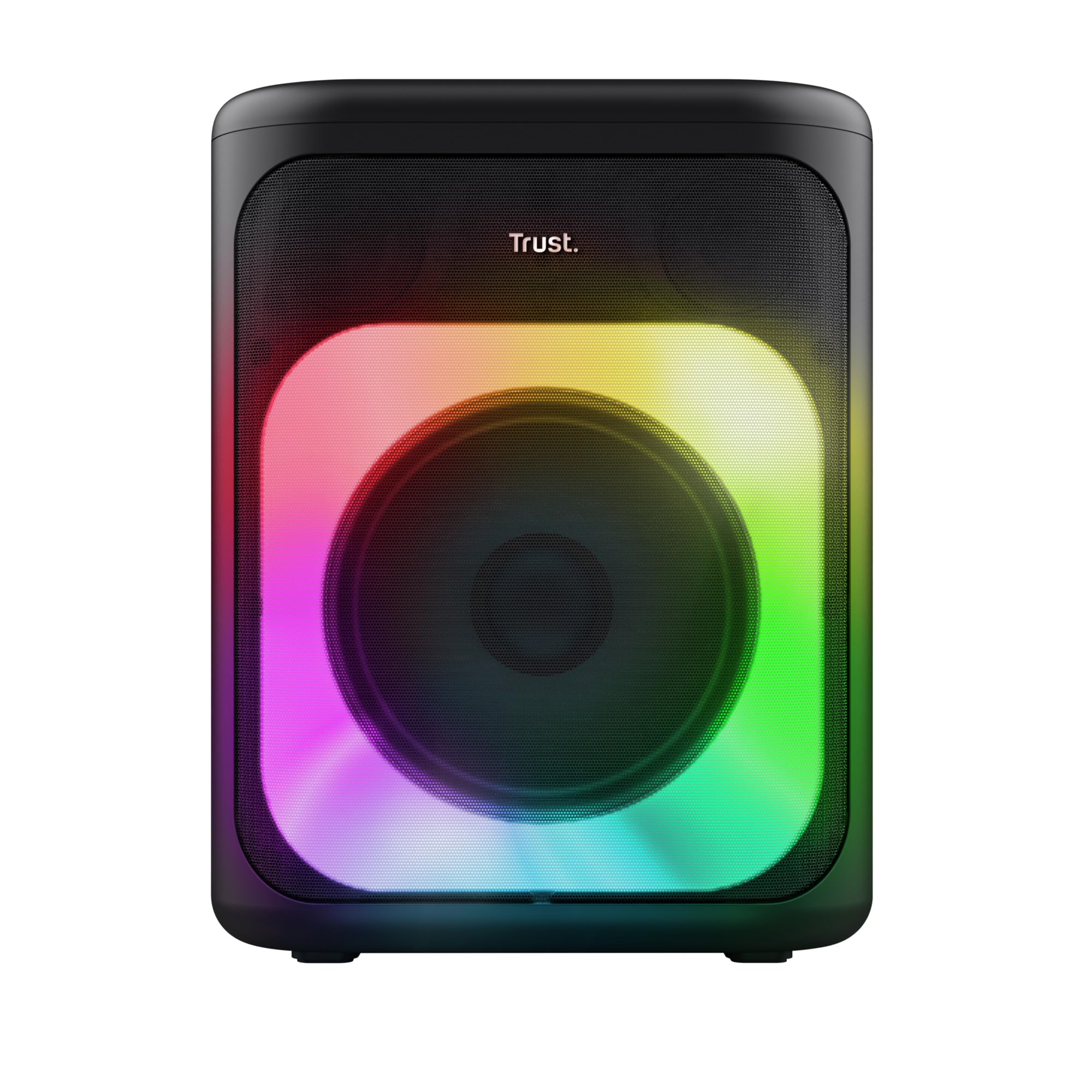 Trust Azura Cassa Bluetooth Portatile 100W per Feste, Altoparlante Bluetooth LED RGB Wireless Party Speaker Intemperie IPX4, Batteria Ricaricabile 11 Ore, 2 Ingressi per Microfono Karaoke - Nero