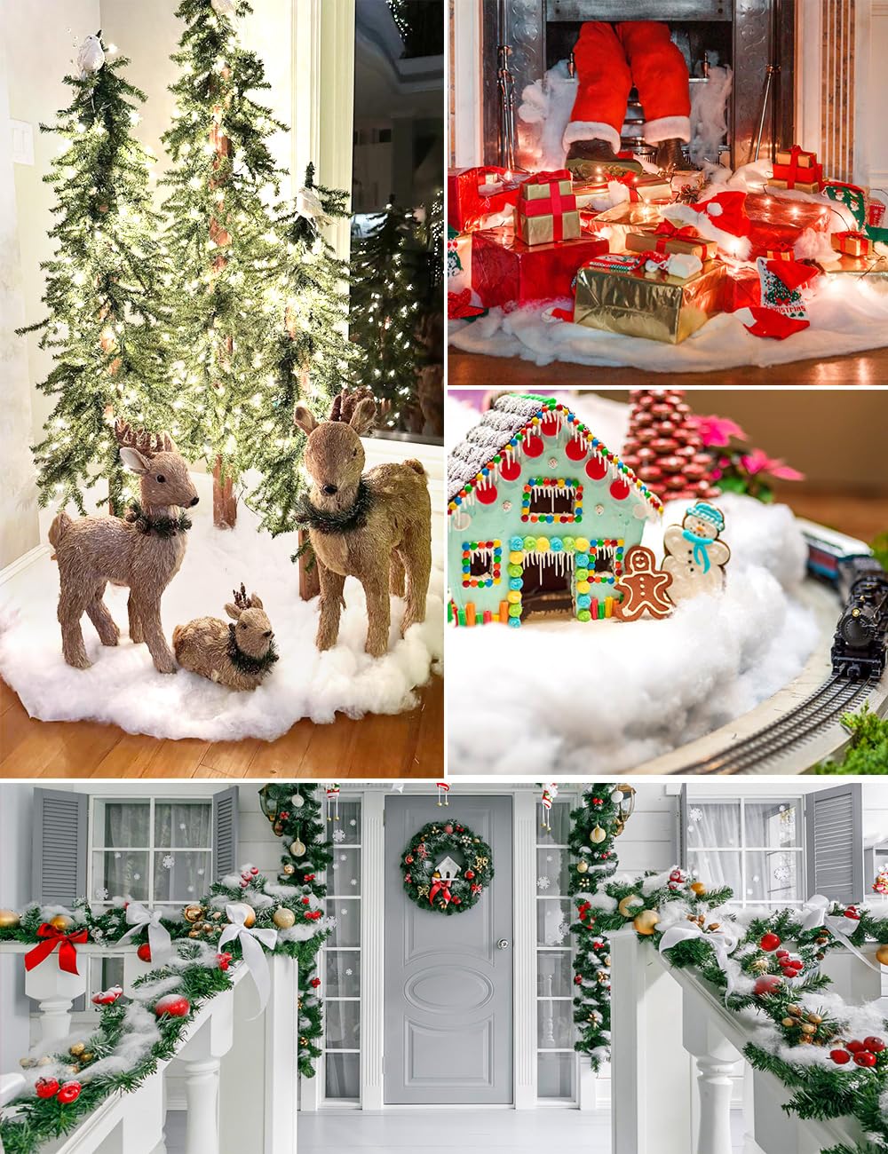 Rouleau de Couverture de Neige de Noël, Couverture de Neige Artificielle, décoration d'arbre de Noël, Couverture de Neige Artificielle, décoration de Vacances d'hiver, Fausse Neige pour Affichage de