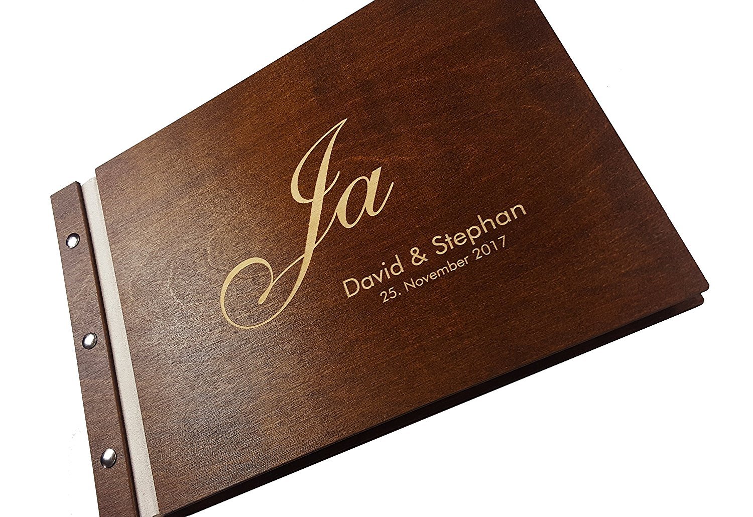 Libro degli ospiti in legno per matrimonio, compleanno, anniversario, personalizzabile, libro degli ospiti per matrimonio, con incisione, personalizzabile, personalizzabile
