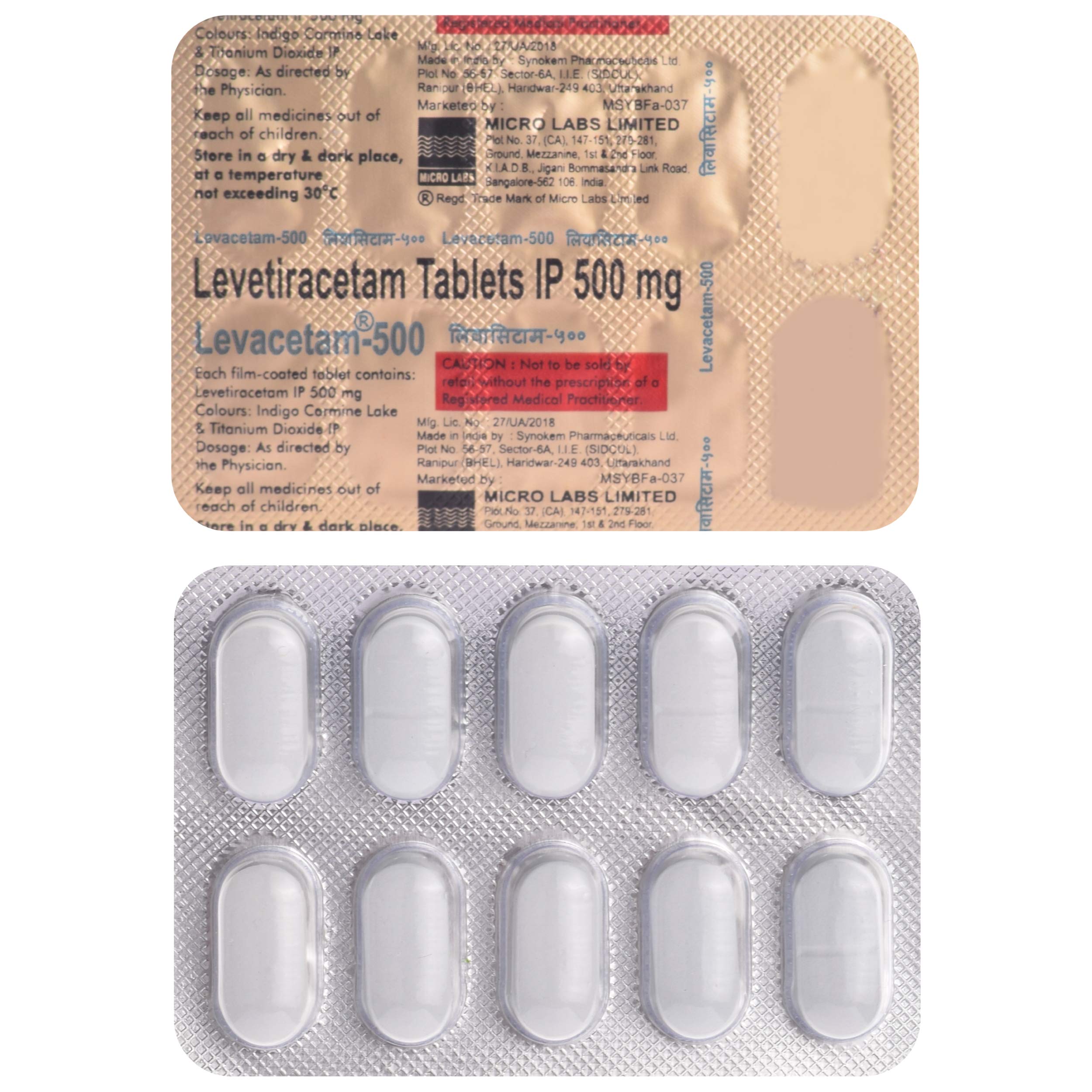 Levacetam 500 - Strip of 10 Tablets