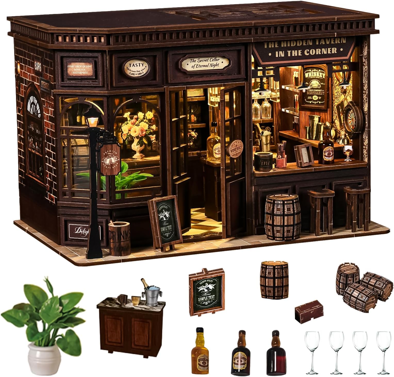 Spilay DIY Miniature House Kit for Adults, Miniature Dollhouse Kit