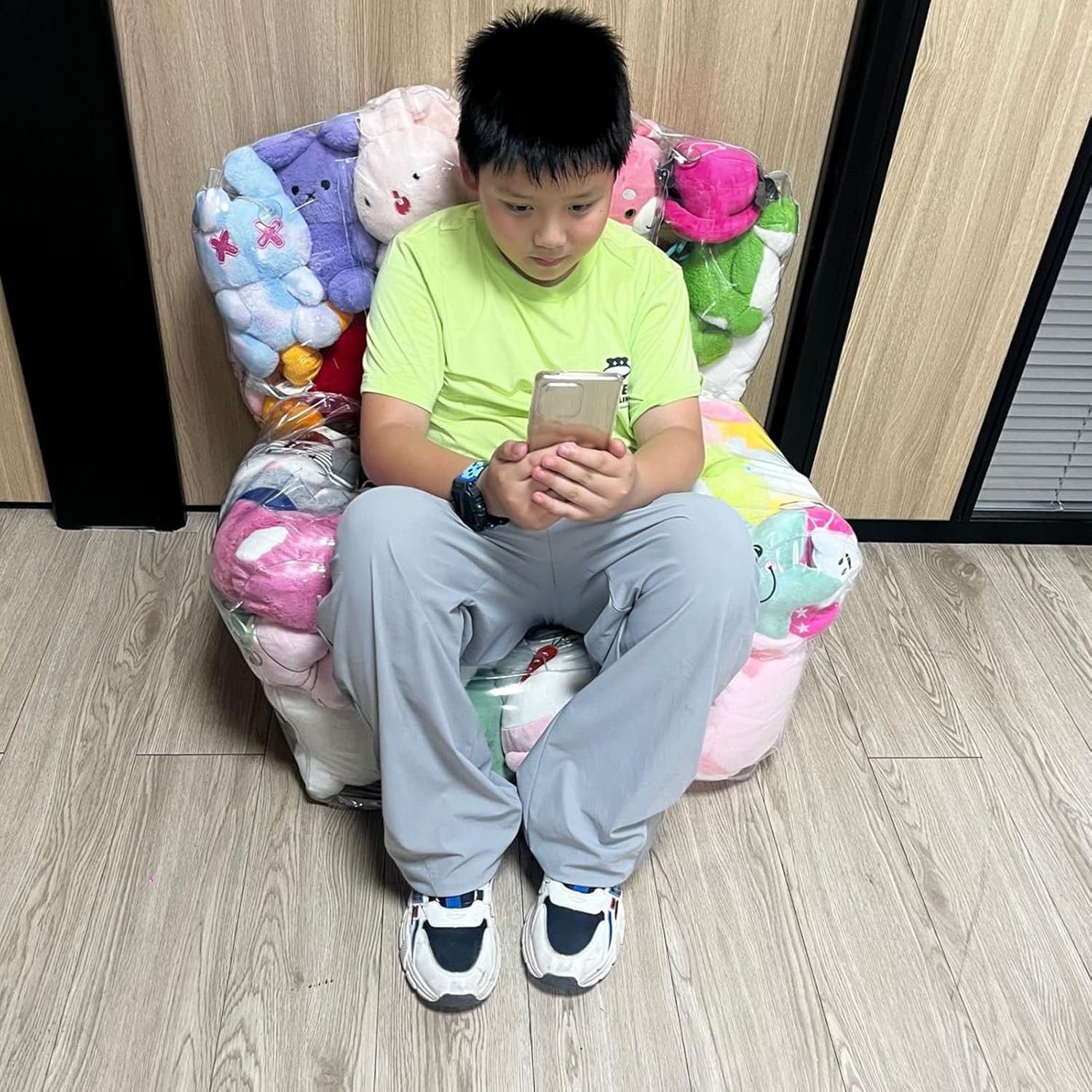 Bean Bag Stuffed Animal Storage Waterproof, PVC Transparent Tape Zipper Filled Bean Bag, Used For Filling Animal Storage, For Organizing Rooms Plush Organizing Kids Rooms