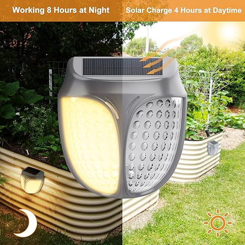 Miniatura 4 de iThird Luces solares de jardín con sensores de atardecer a amanecer, luces solares magnéticas para exteriores, luz LED impermeable IP54, luces de