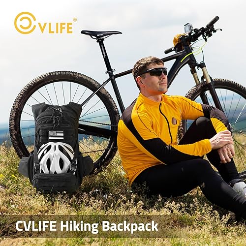Miniatura 8 de CVLIFE Paquete de hidratación táctica de 3 litros, bolsa de agua ligera con vejiga para hombres y mujeres, mochila Molle resistente para senderismo,