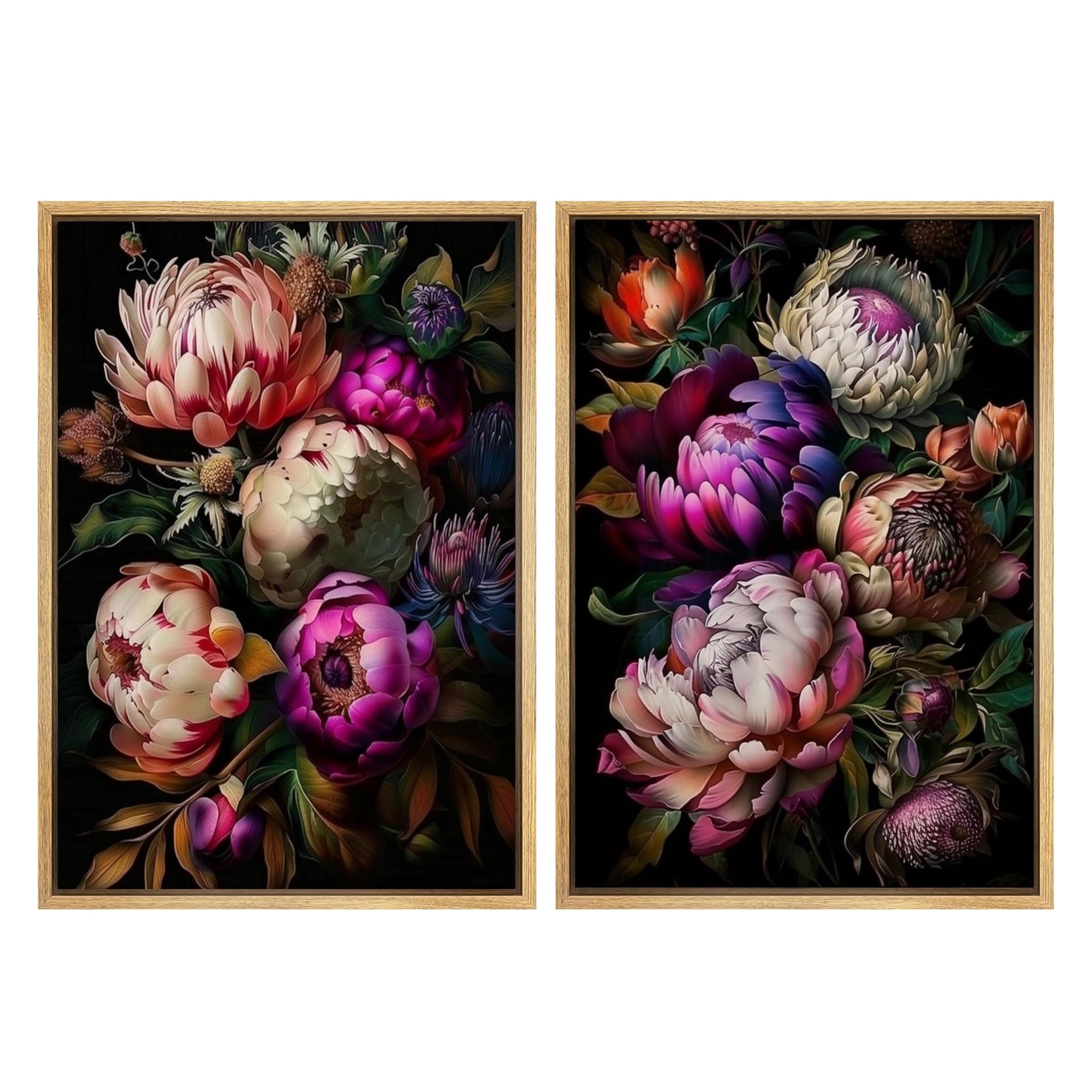 Dark Academia Floral Wall Art Vintage Floral Wall Art Vintage Poster Antique Floral Painting Prints Dark Academia Botanical Wall Art Gothic Flower Pictures Moody Botanical Prints 16x24inch Unframed