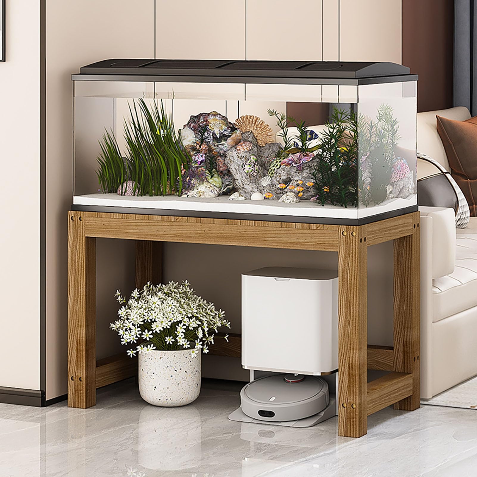 Holz-Aquarienständer für Reptilienterrarien, robuster Tisch für das Homeoffice, hohe Tragkraft(100x40x50cm)