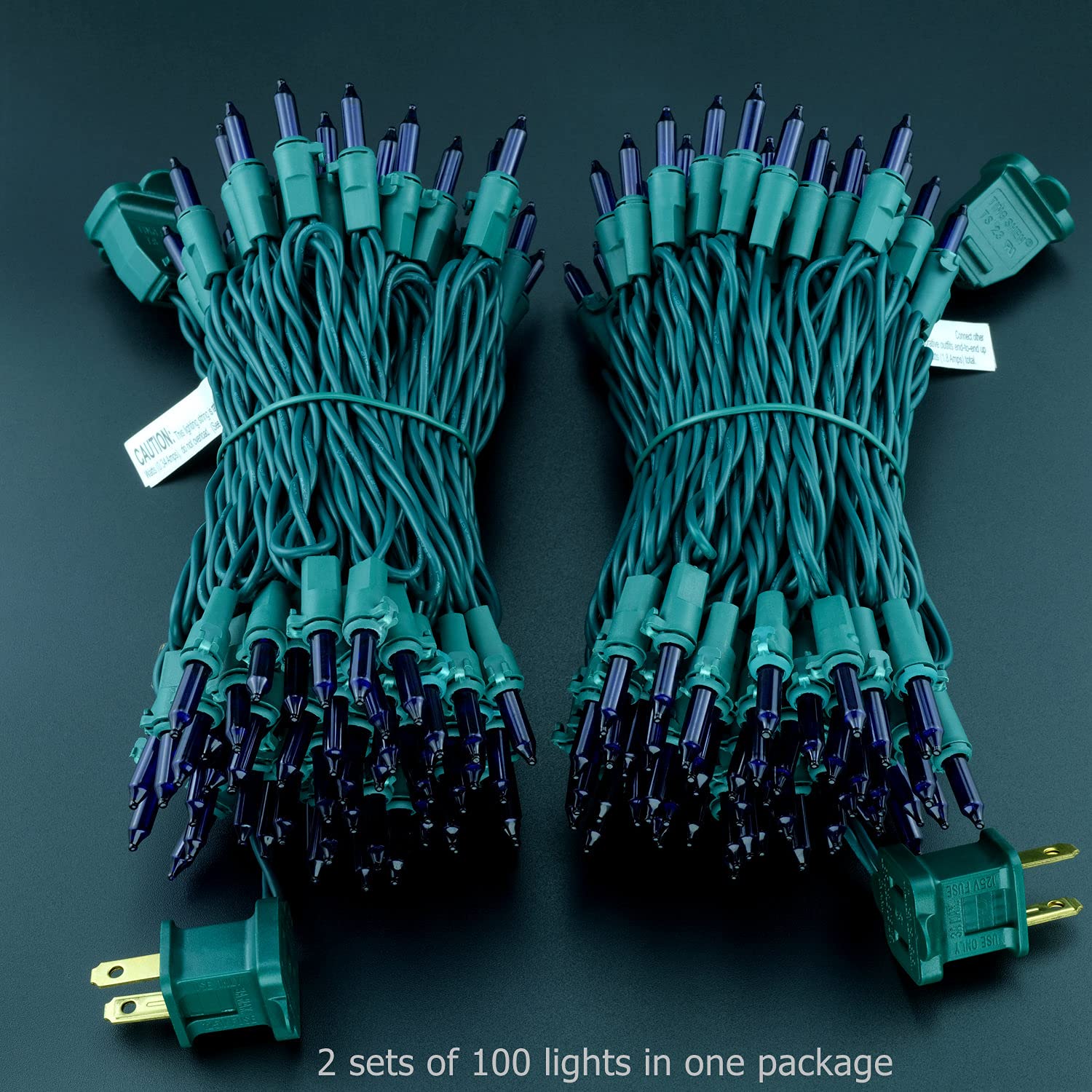入手困難アメリカ購入、4 holidayイリミネーションライト YULETIME 200 Purple Christmas String Lights, 2-Set 33 ft 100 ct