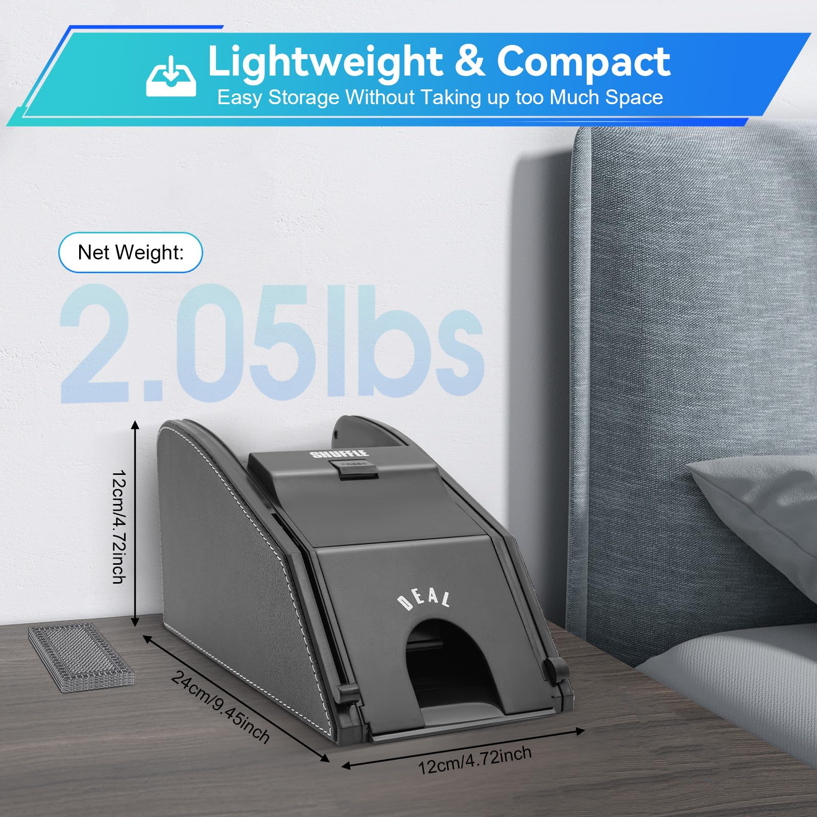 njxbrek Automatic Card Shuffler, Portable Automatic Card Shuffler, 110V 1-2 Deck Automatic Card Shuffler Electric Casino Card Shuffler for UNO, Blackjack, Texas Hold'em, Home Card Games