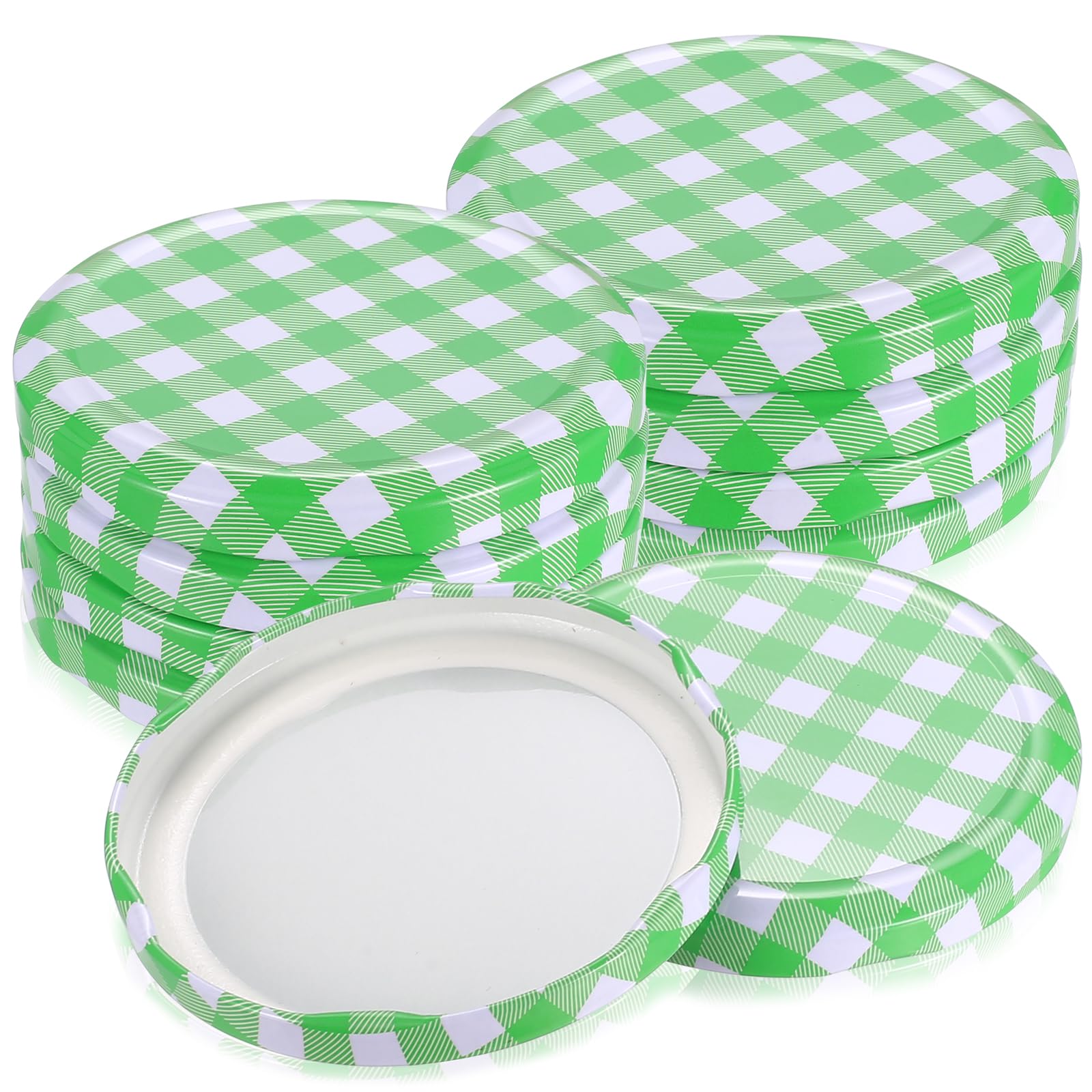 50 Pz Coperchi Twist Off da 82 mm, coperchio per barattoli di conserve, coperchio per conserve TO 82 mm a quadretti, colore verde a vite per Barattoli