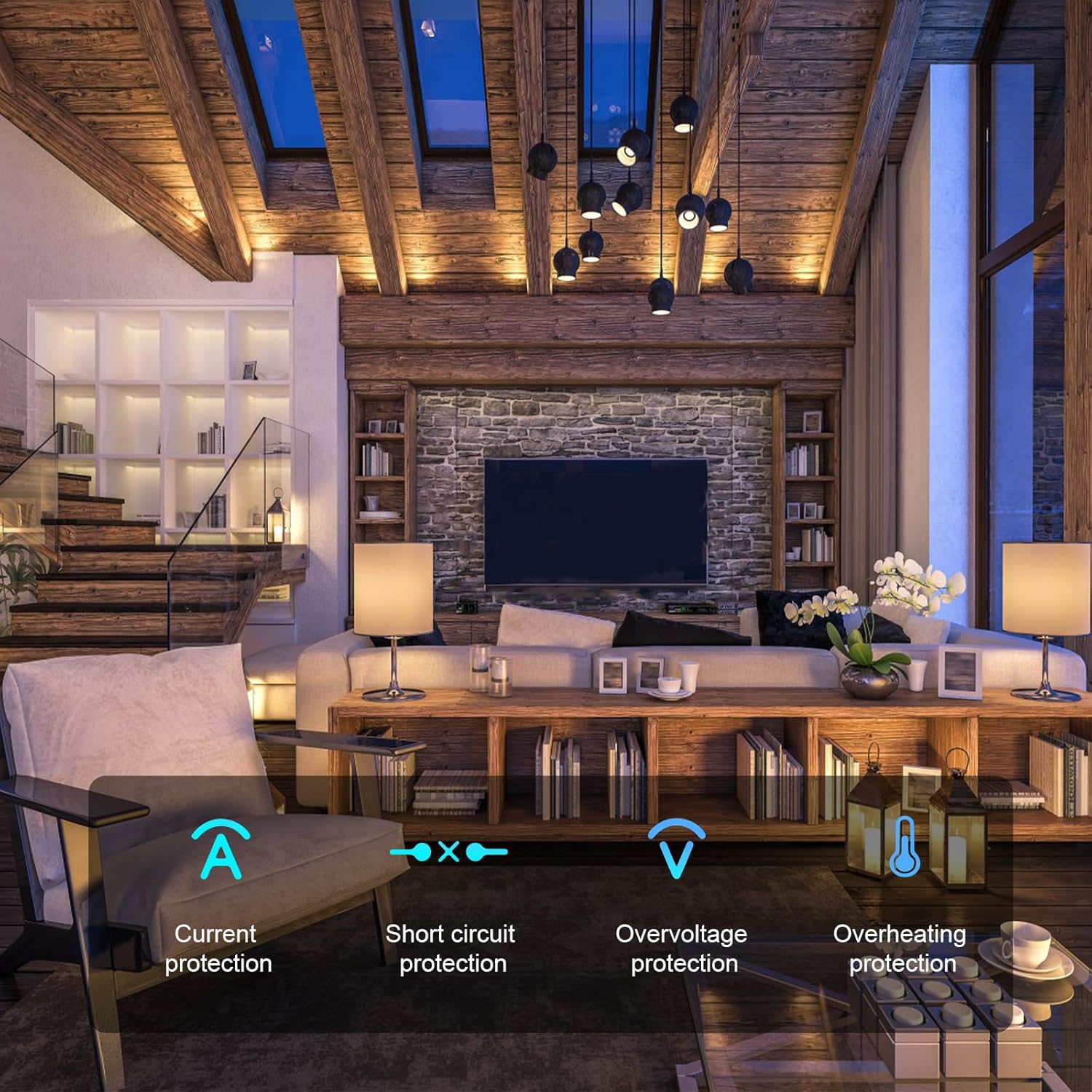 GOODSMANN LED Power Supply Driver 300W (150WX2) Low Voltage Transformer 90-265V AC to 24V DC IP67 Waterproof Converter with 3-Prong Plug for LED Strip Cabinet Lights and 24V DC Light