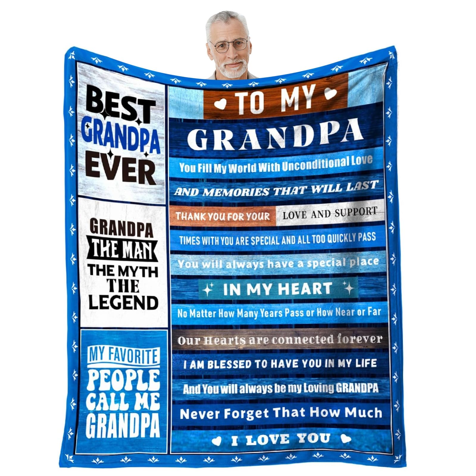 SIMDAO Grandad Birthday Gifts, Grandad Flannel Blanket 50"X60", Grandad Gifts, Best Grandad Gifts, Grandad Gifts From Grandchildren, Presents for Grandpa,Grandad