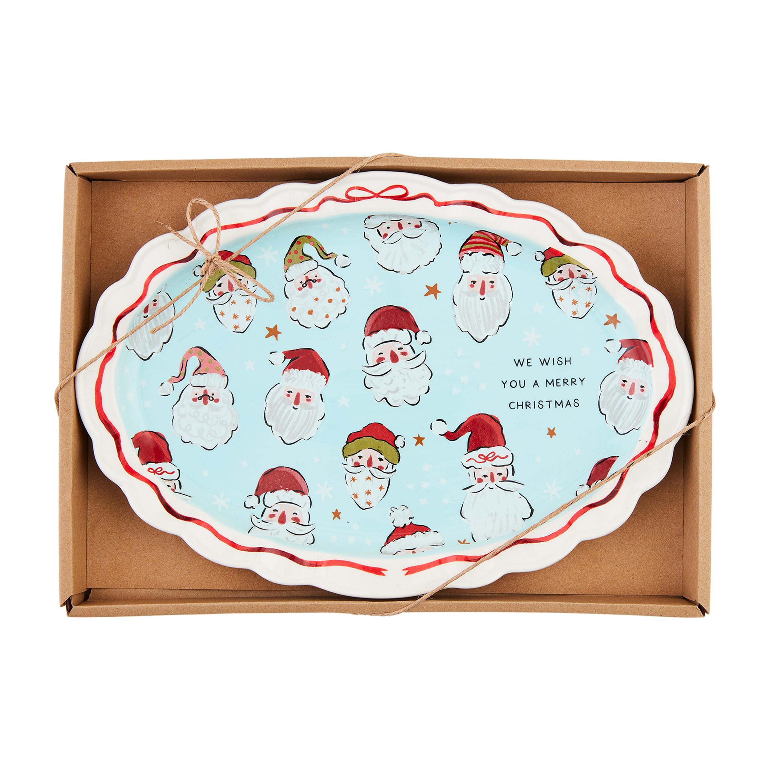 Assiettes Père Noël bleues pour vos tables de réveillon en famille