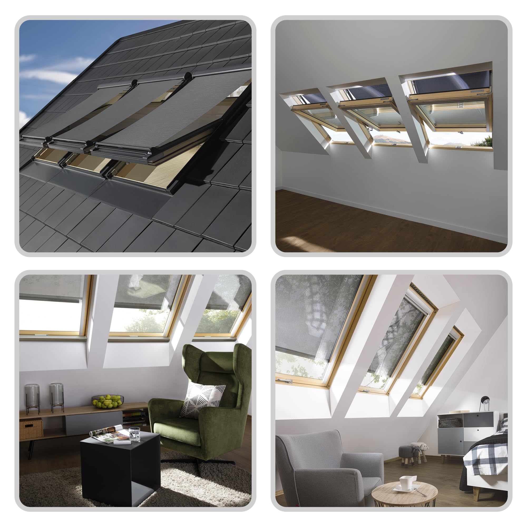 FAKRO – Store Extérieur AMZ Komfort pour Fenêtres de Toit – Protection Efficace Contre la Chaleur et Les Reflets – Commande Manuelle – Montage Facile – Compatible avec Fenêtres Greenview – 78x140