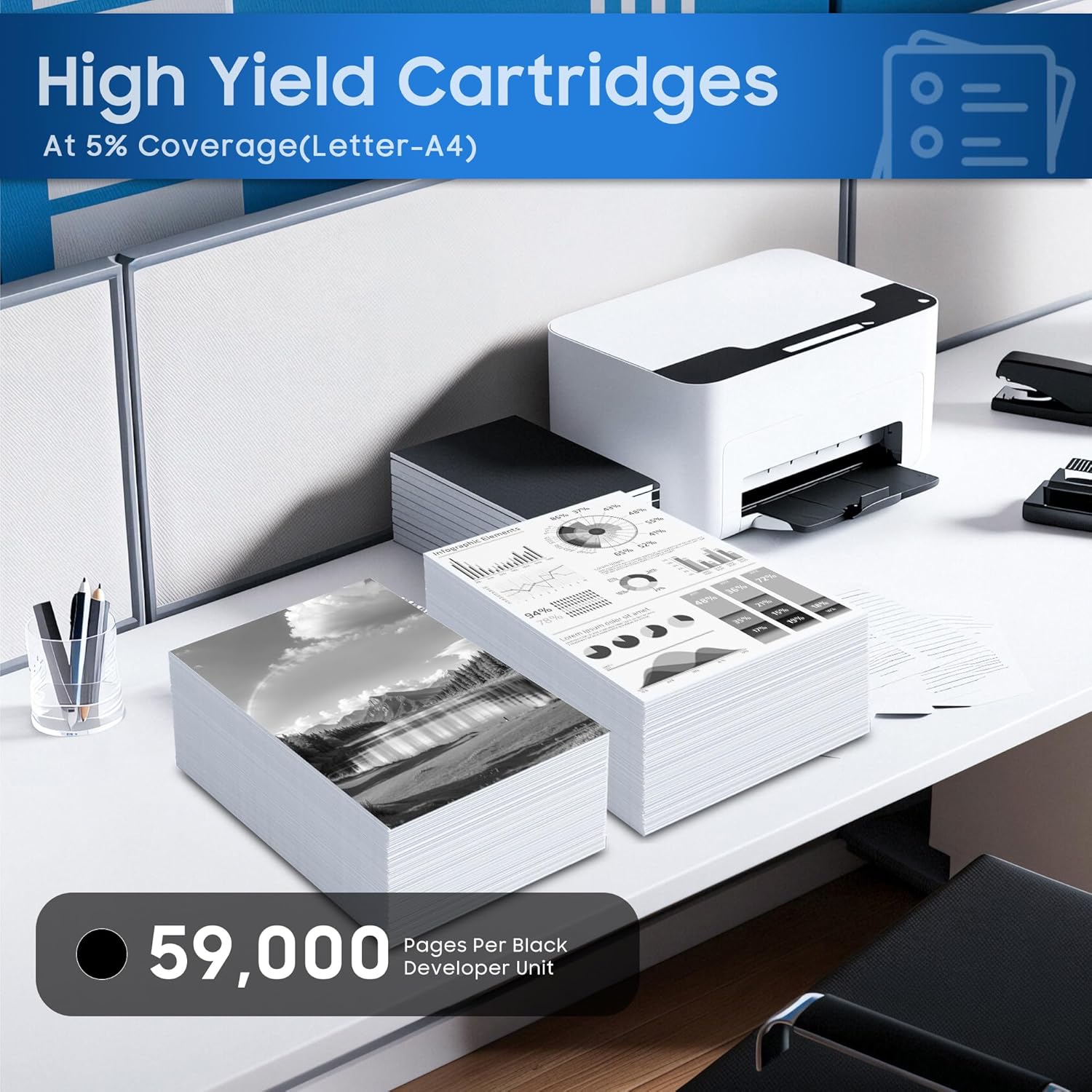 DV512 Black Developer Unit 1-Pack High Yield Replacement for Konica Minolta DV-512K DV-512C DV-512M DV-512Y Work with Bizhub C221 C224 C281 C284 C364 C454 C554 C7122 ADC223 Printer