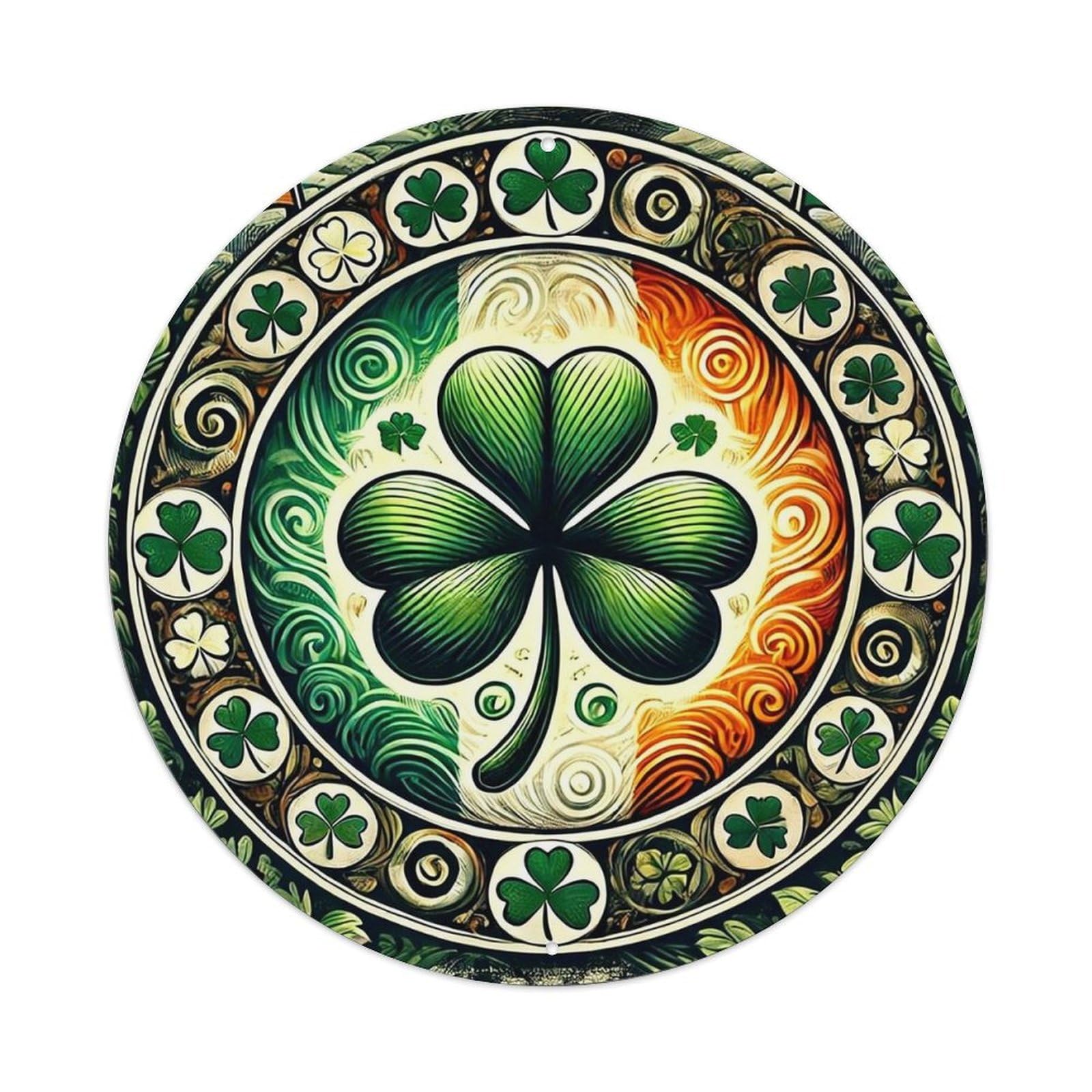 Jdyansheng Vintage Celtic Four Leaf Clover Pattern Tin Sign Metal Poster Metal Signs For Home Man Cave Bar Cafe Kitchen Laundry Room Wall Decorations 8X8 Inches