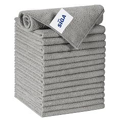 MR SIGA Microfiber Cleaning Cloth All-Purpose Microfiber Towels Streak Free Cleaning Rags Pack of 15 Gray Size 30