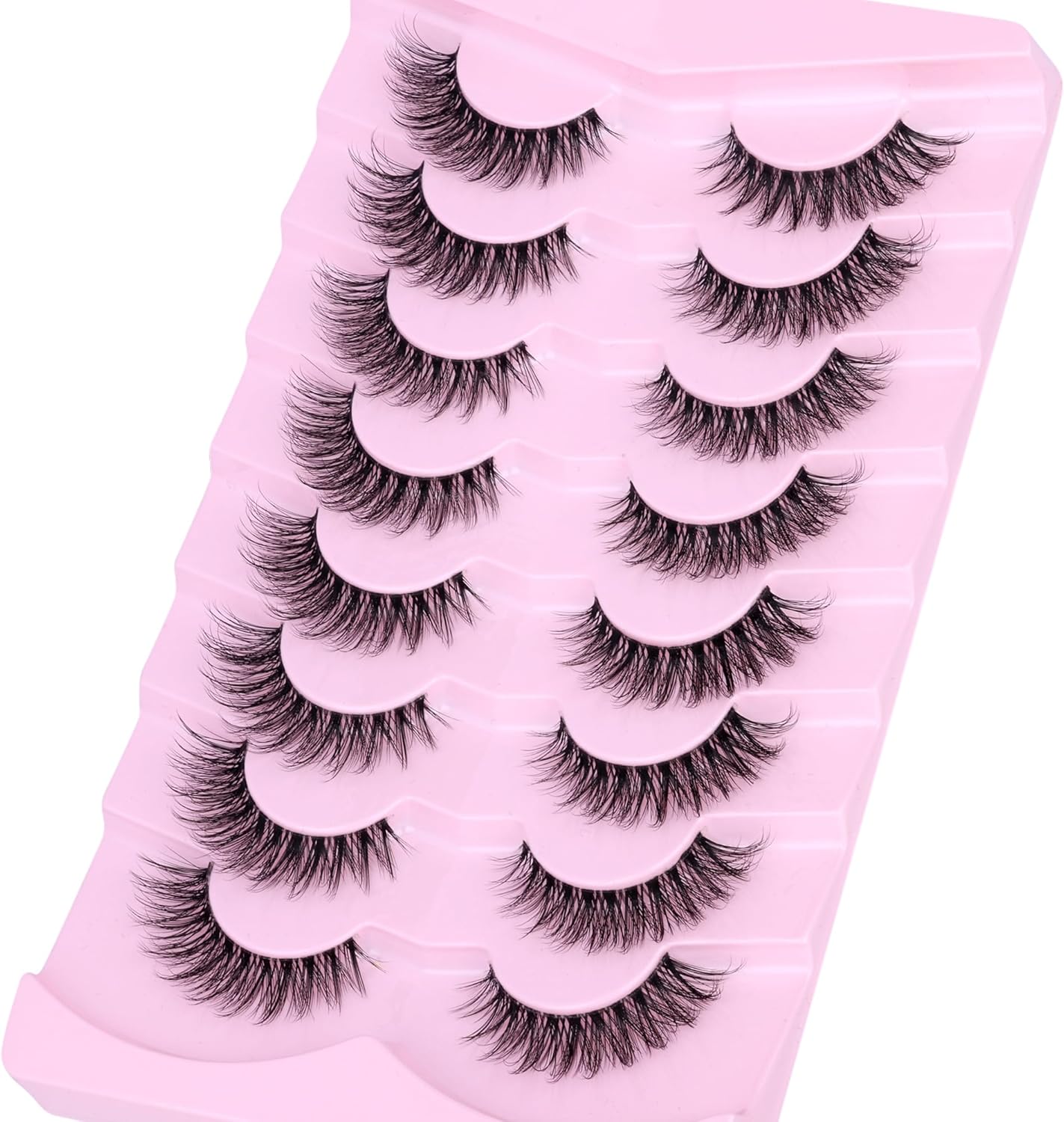 False Eyelashes Natural Look Clear Band Lashes Wispy Lashes Cat Eye Lashes 3D Fluffy Lashes Natural Fake Eye Lashes Pack by GVEFETIEE 8 Pairs 3 81K5fPoHC9L. AC SL1500