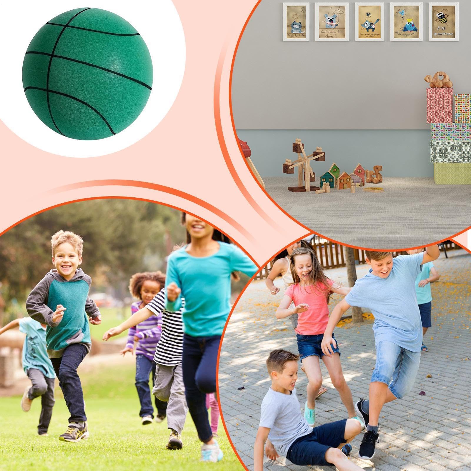Pallacanestro Silenzioso Palla Da Basket Silenziosa, Palla Da Interno Silenziosa Con Cesto, Pallacanestro Silenzioso Per Interni Ed Esterni, Pallone Da Allenamento Indoor Bambini