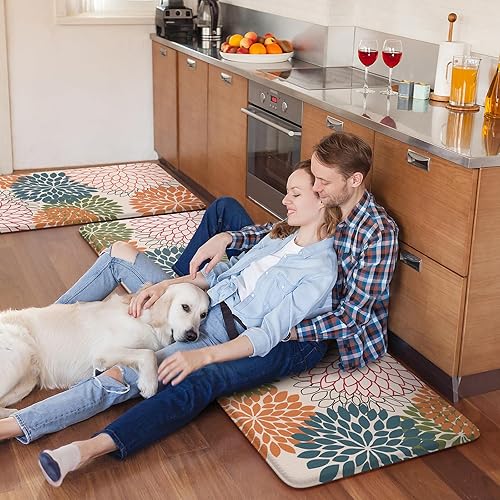 Miniatura 6 de Alfombras y tapetes de cocina acolchados antifatiga, 2 unidades, antideslizante, impermeable, tapete de pie de espuma cómoda para pisos, oficina,