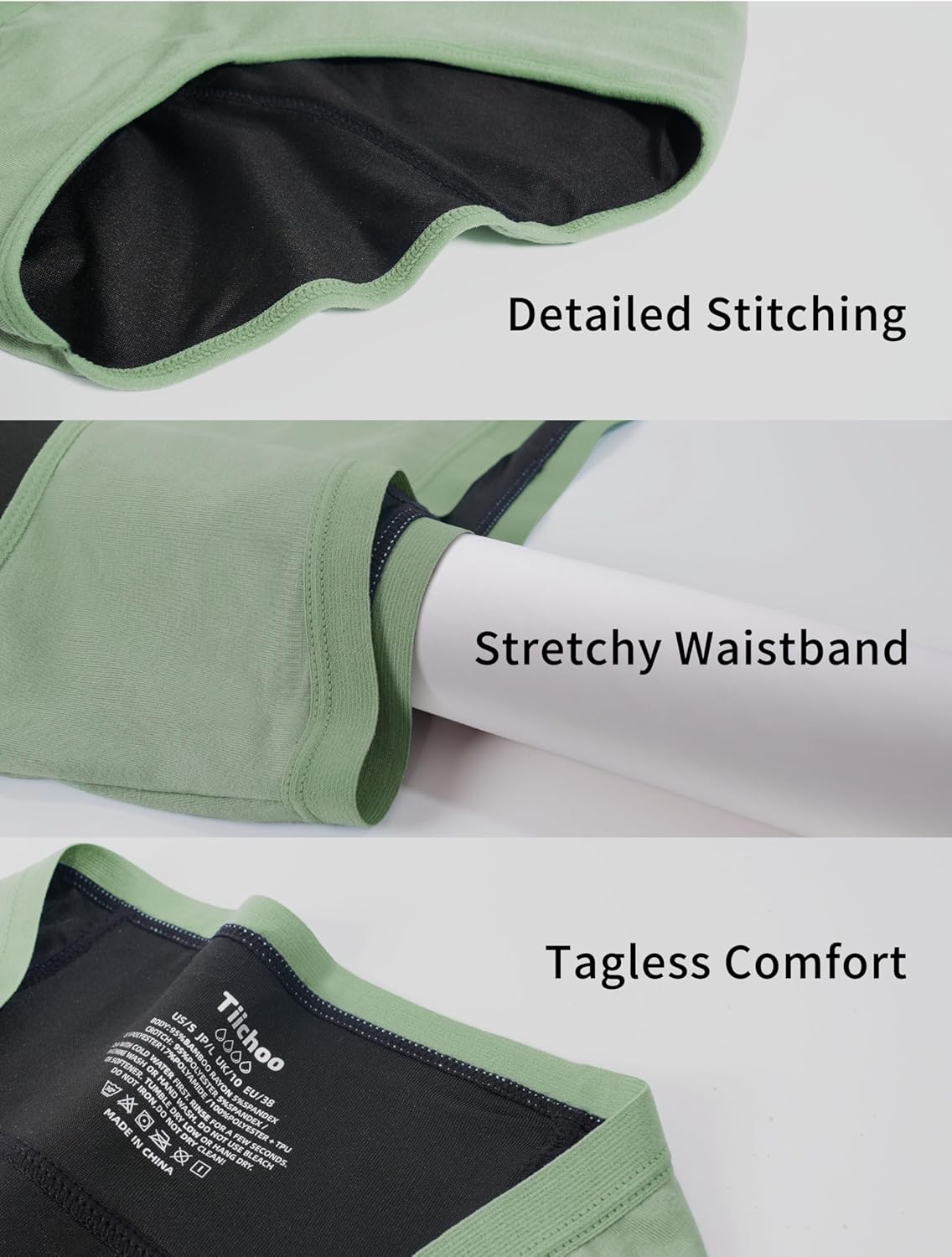 TIICHOO Period Underwear for Women Heavy Flow Soft Menstrual Panties Teens Ladies Leakproof Incontinence 5 Pack - Image 4