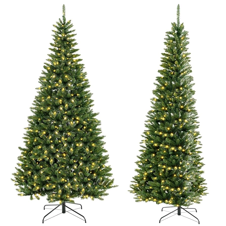 Amazon.com: GOFLAME 8FT Pre-Lit Corner Christmas Tree