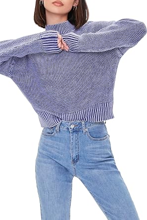 Forever 21 Womens Mineral Wash Mock Neck Sweater